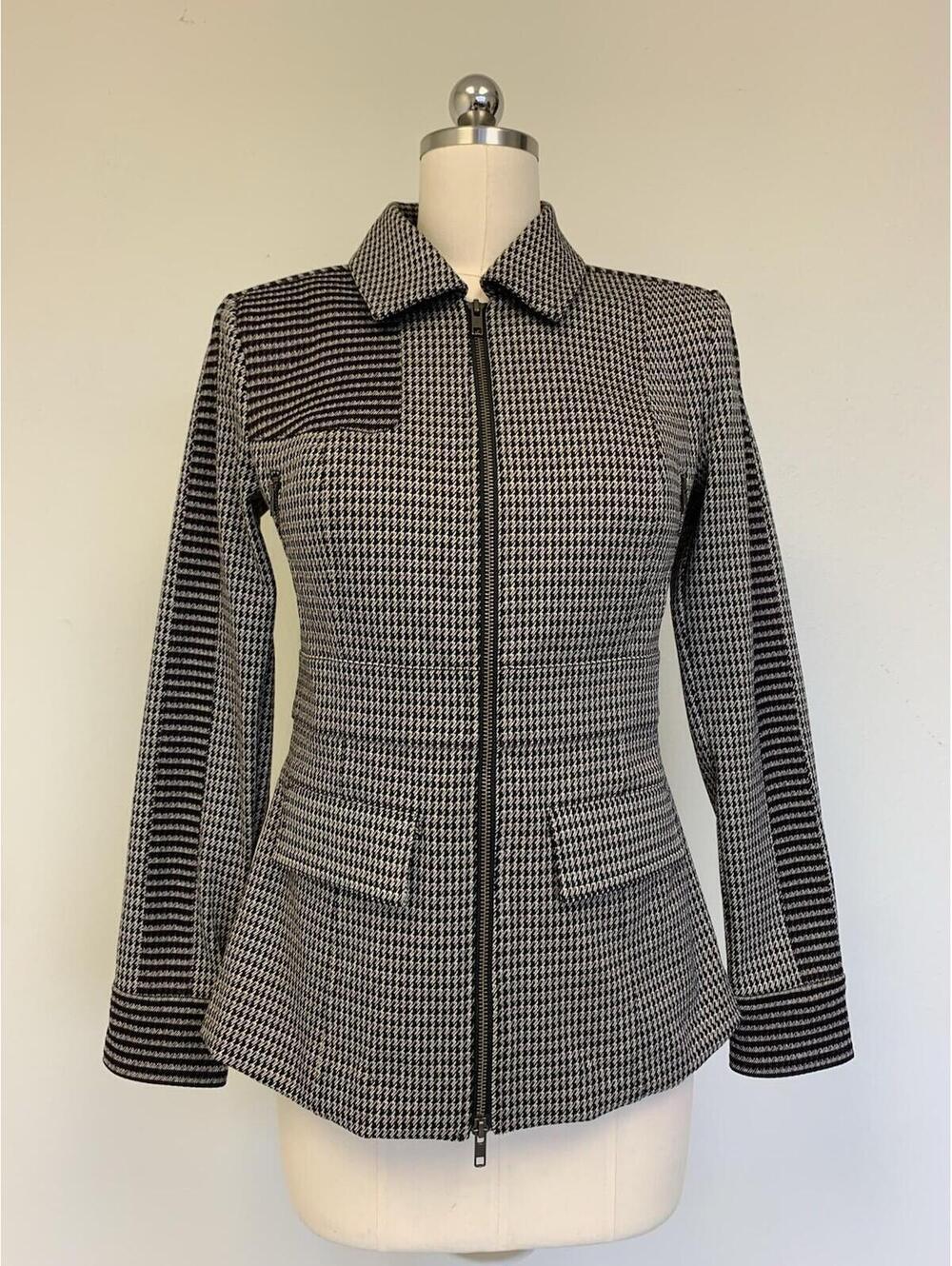 Cabi Women Blazer Jacket Brown Herringbone Xs